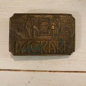 Vintage brass Packard belt buckle